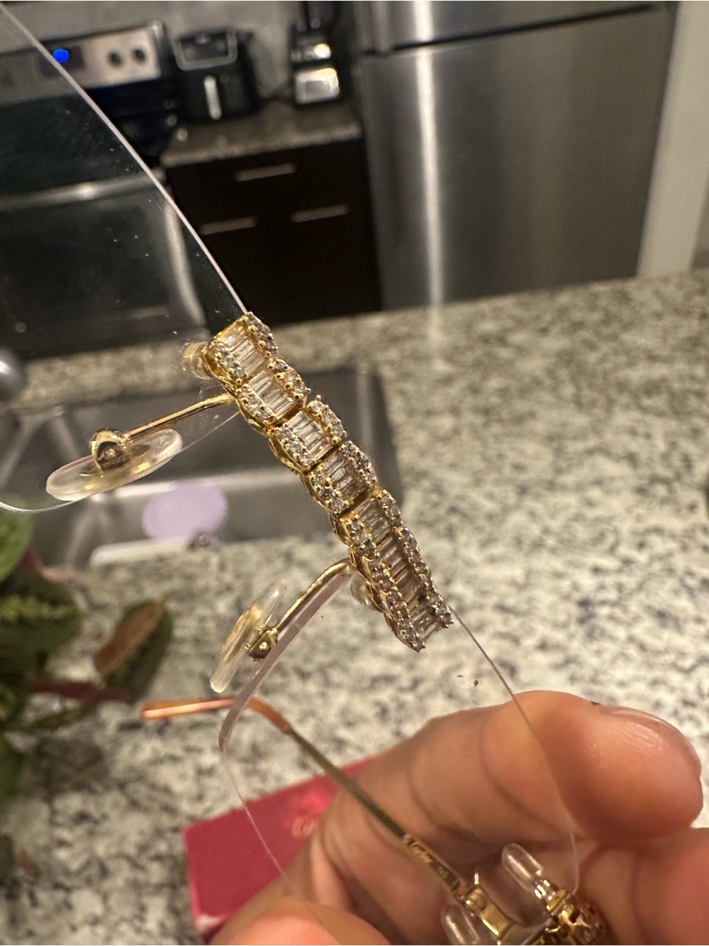 Cartier Gold Rim Crystal-Embellished Rimless Glasses